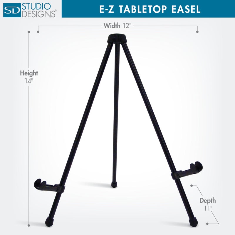 SD Studio Designs E-Z Tabletop Easel â€“ Portable Folding Metal Art Easel for Painting, Drawing, Canvas & Display â€“ Lightweight Steel, Black - Image 3